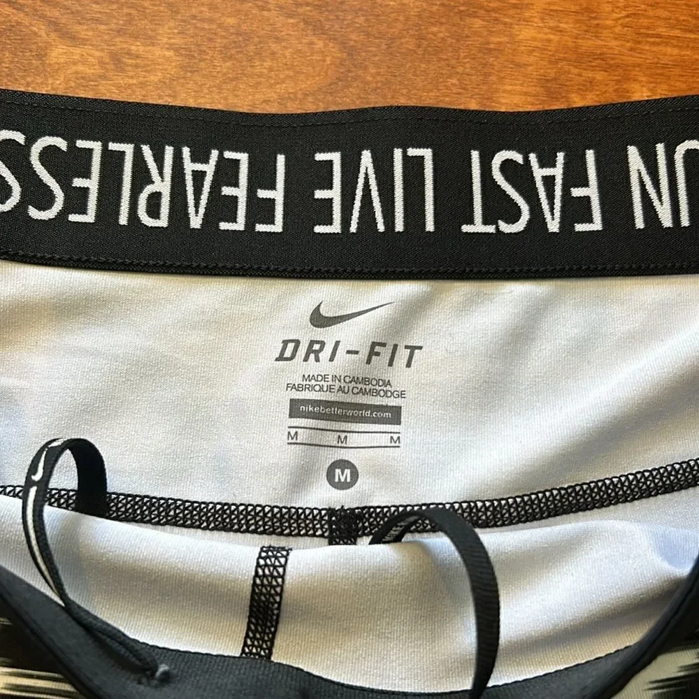 Nike black and white legging shorts size medium